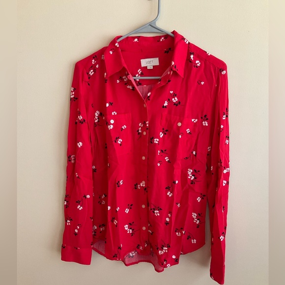 Red Loft button down - Picture 1 of 3